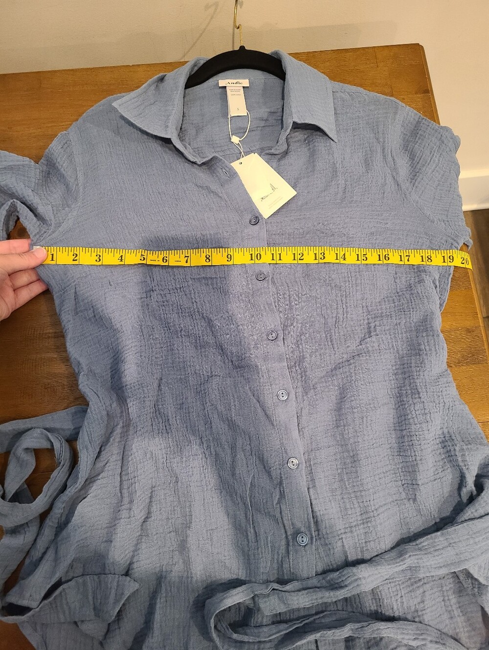 Andies Swim The Corvo Button Up In Blue - Picture 4 of 5